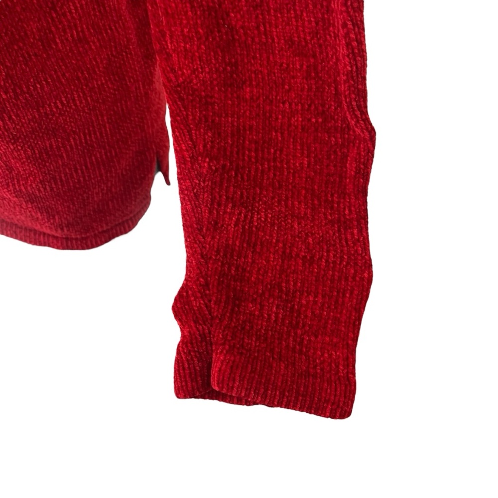 Vintage 90s Denim & Co. red chenille cardigan sweater S - Picture 8 of 15